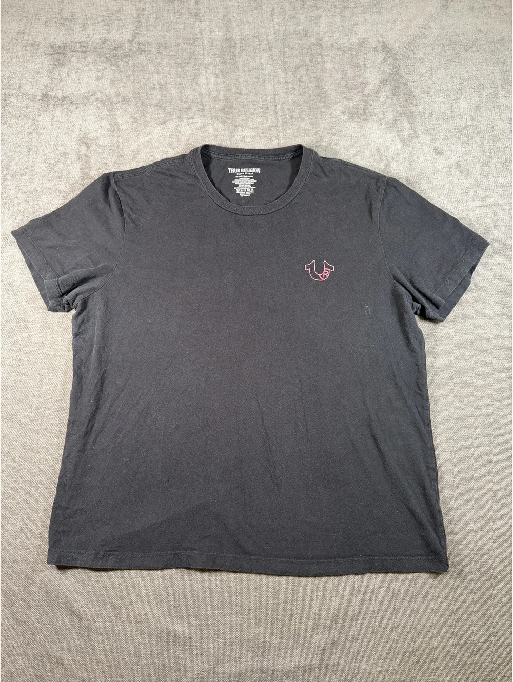 True Religion Brand Jeans Black Cotton Graphic T-Shirt Size 2XL